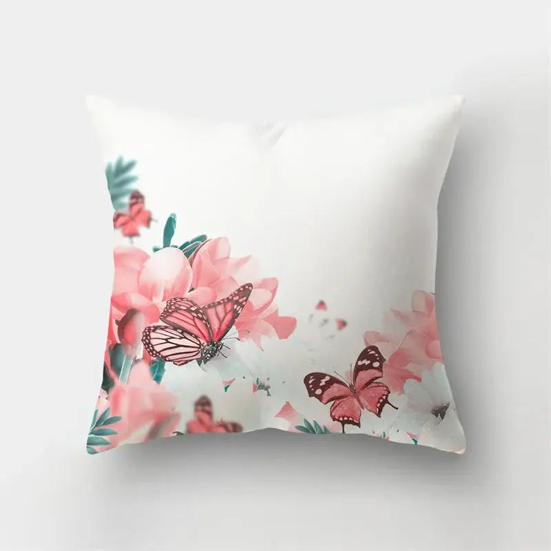 Butterfly Flower Cushion Cover