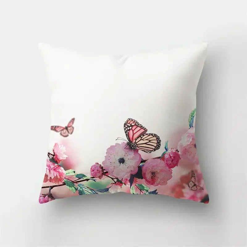 Butterfly Flower Cushion Cover