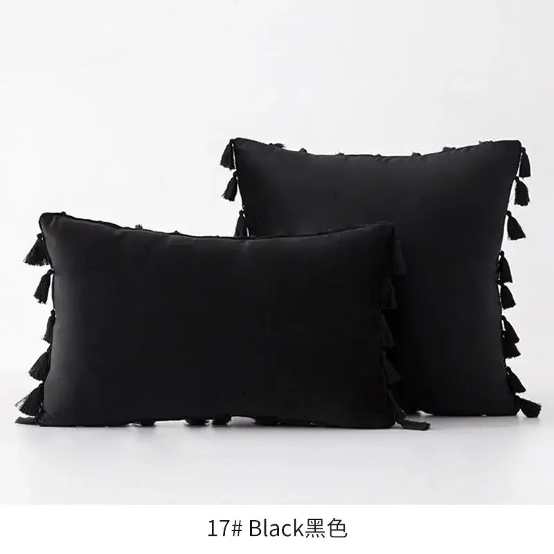 Fringed Tassel Velvet Pillowcase