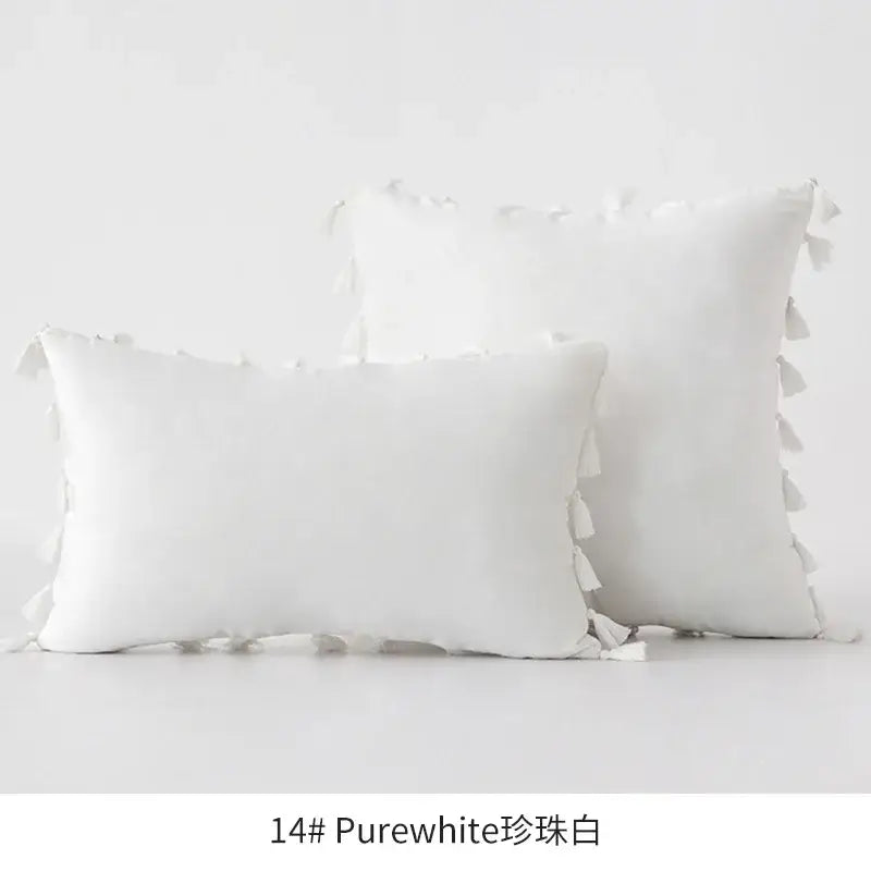 Fringed Tassel Velvet Pillowcase
