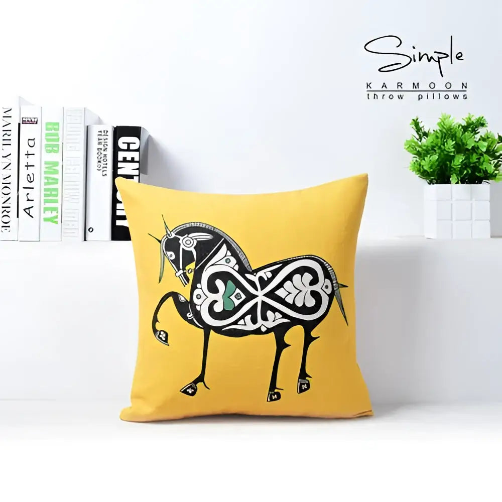 Horse Pattern Cotton Pillowcase