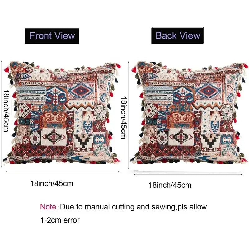 Boho Patchwork Throw Pillow