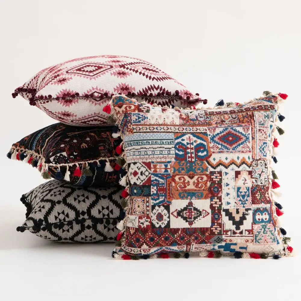 Boho Patchwork Throw Pillow