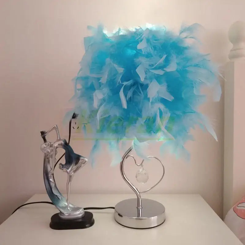 Crystal Feather Table Lamp