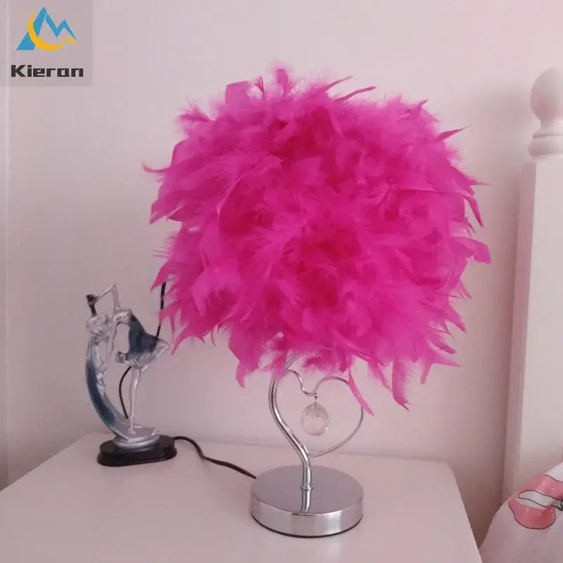Crystal Feather Table Lamp