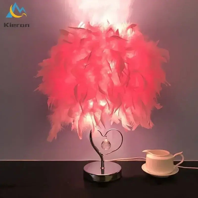 Crystal Feather Table Lamp