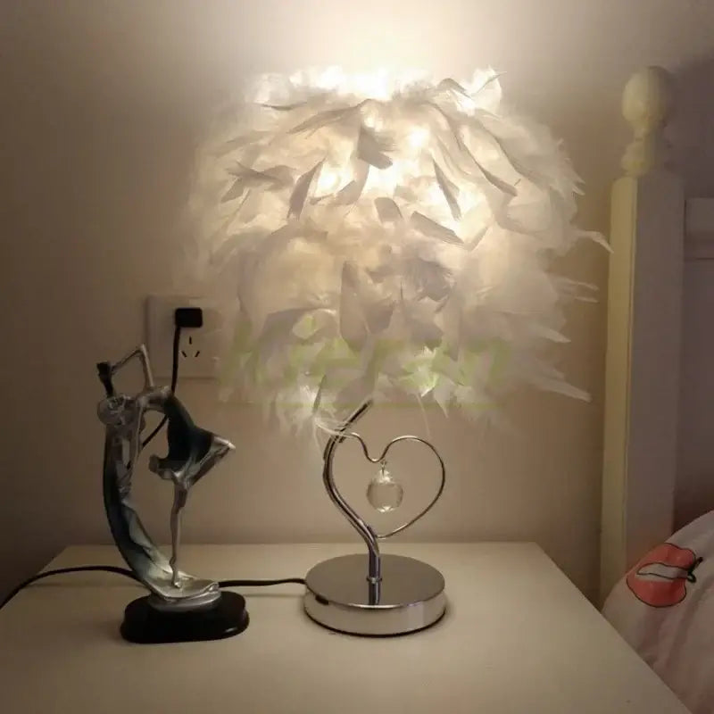 Crystal Feather Table Lamp