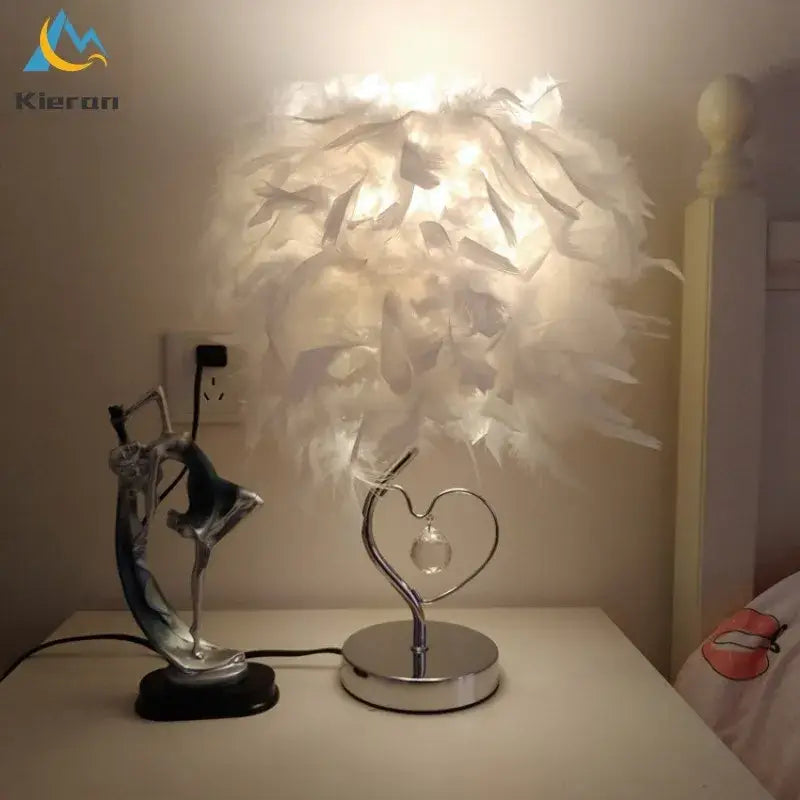 Crystal Feather Table Lamp