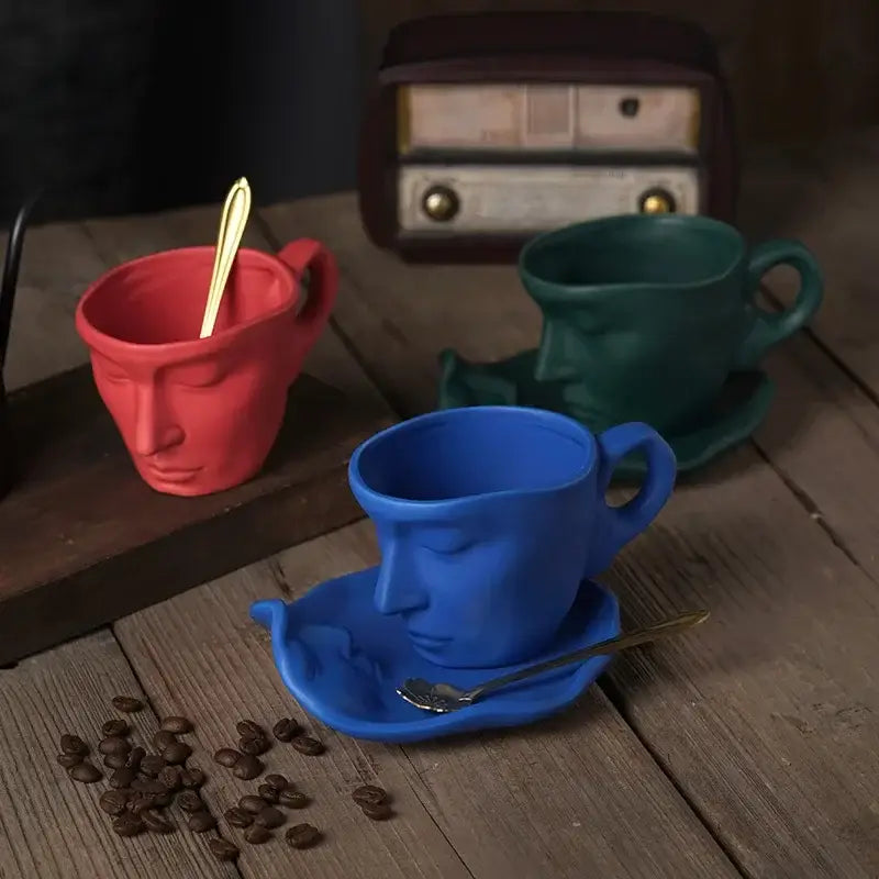 Red Frosted Ceramic Mugs