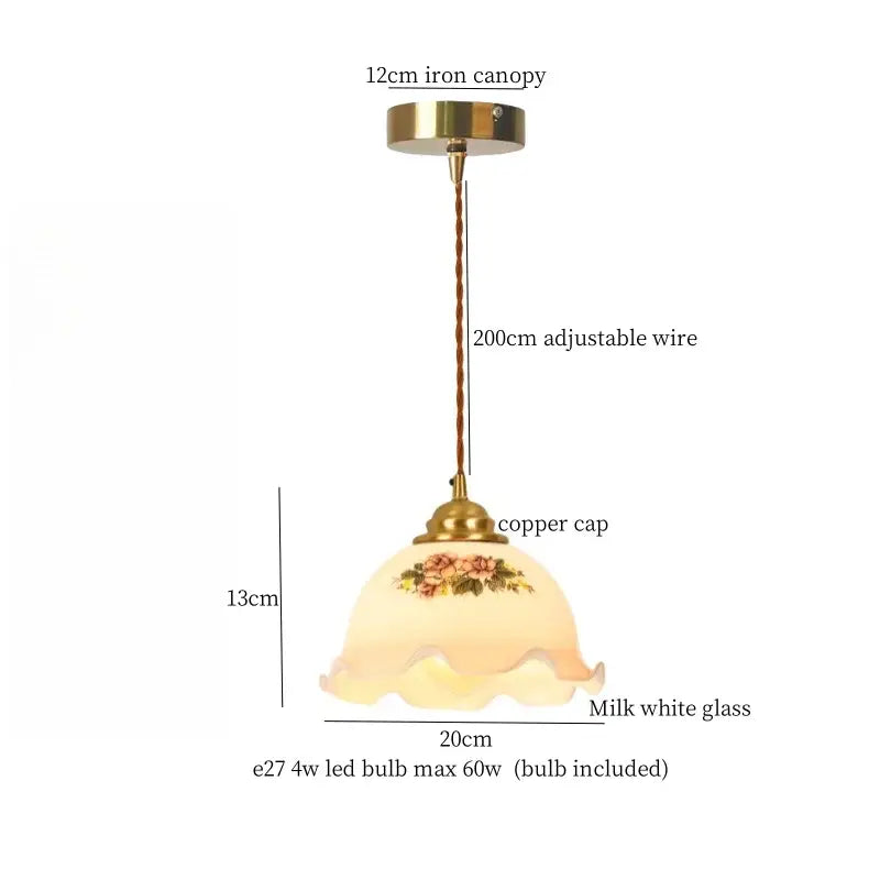 Amber Cracked Glass Pendant