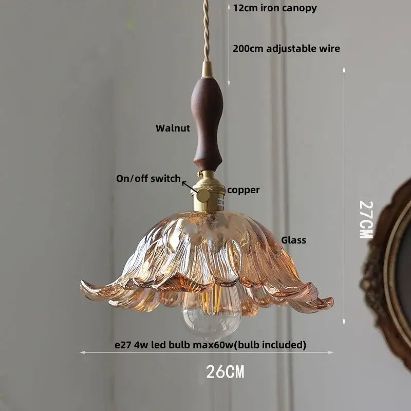 Amber Brass Pendant Lamp