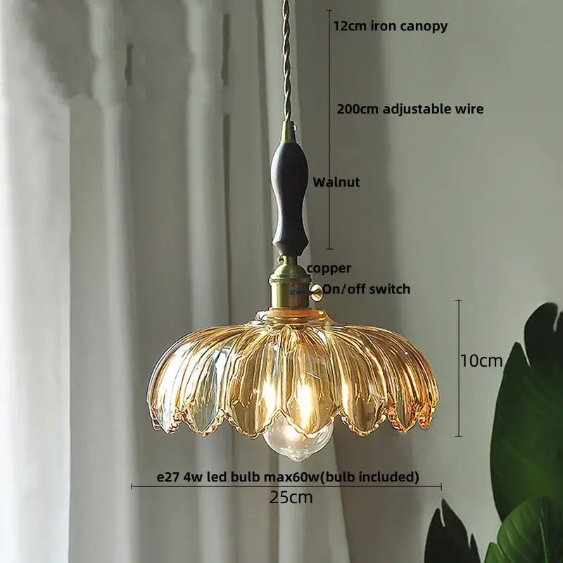 Amber Brass Pendant Lamp