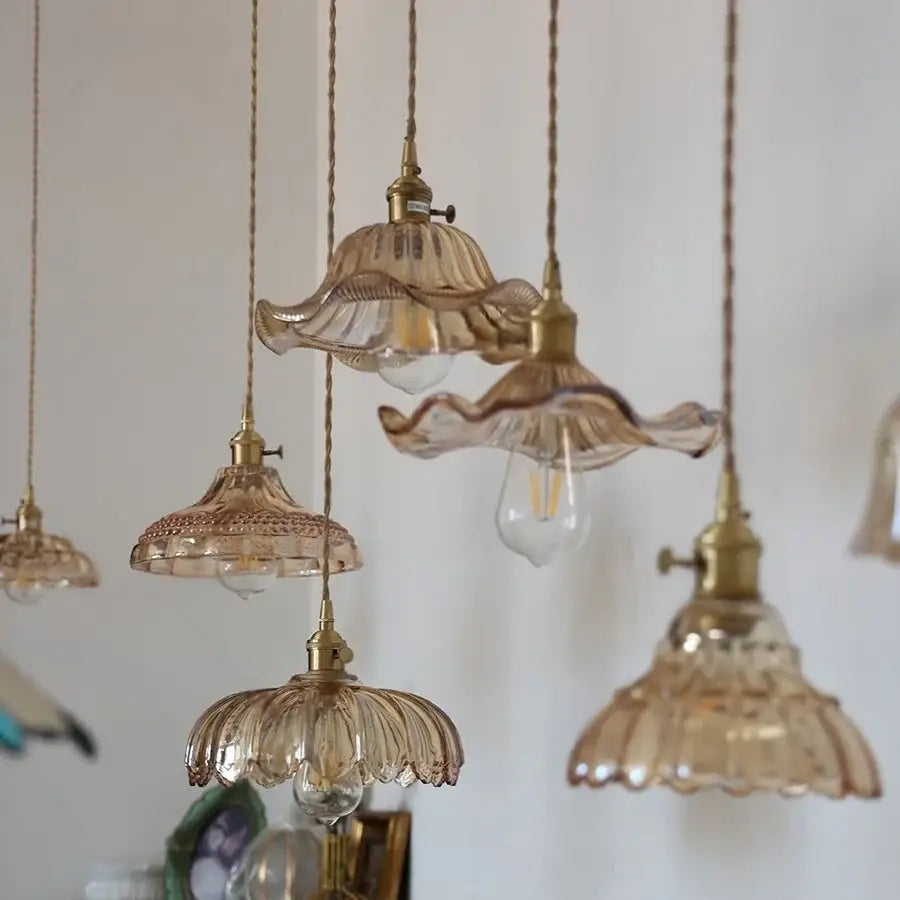 Amber Brass Pendant Lamp