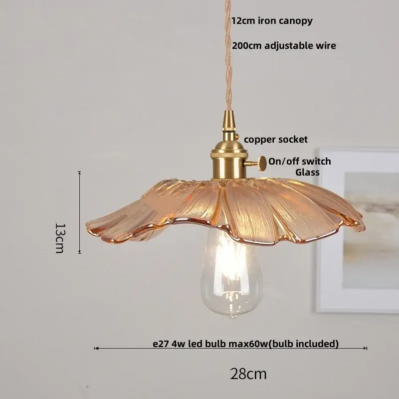 Amber Brass Pendant Lamp