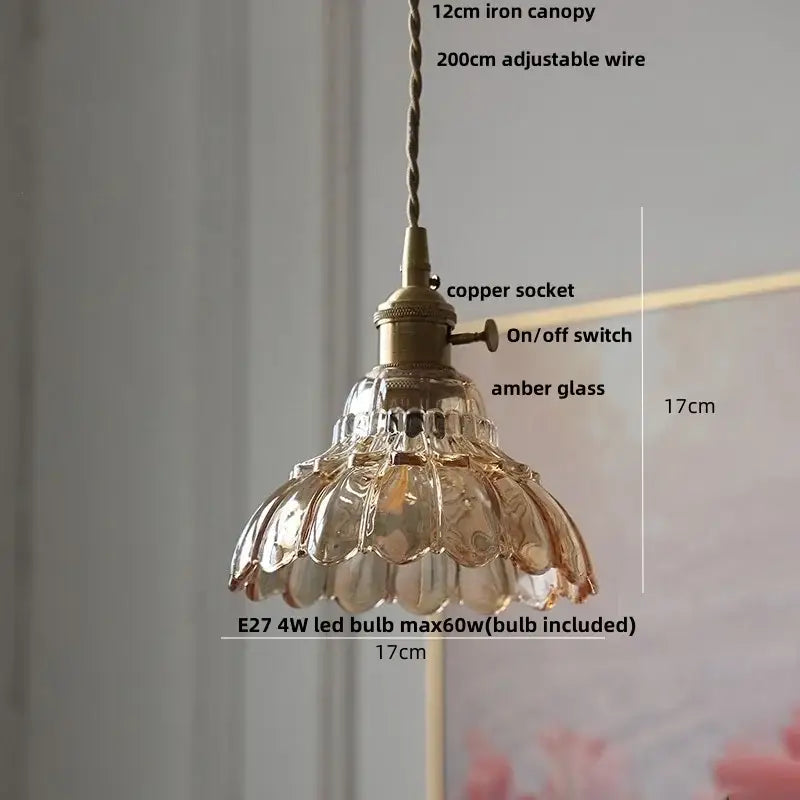 Amber Brass Pendant Lamp