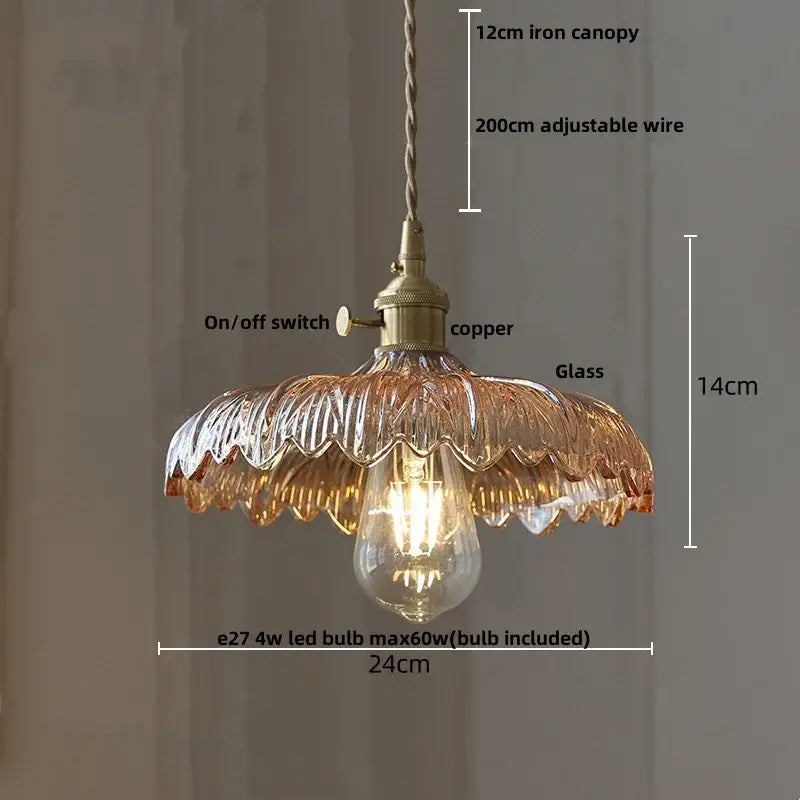 Amber Brass Pendant Lamp
