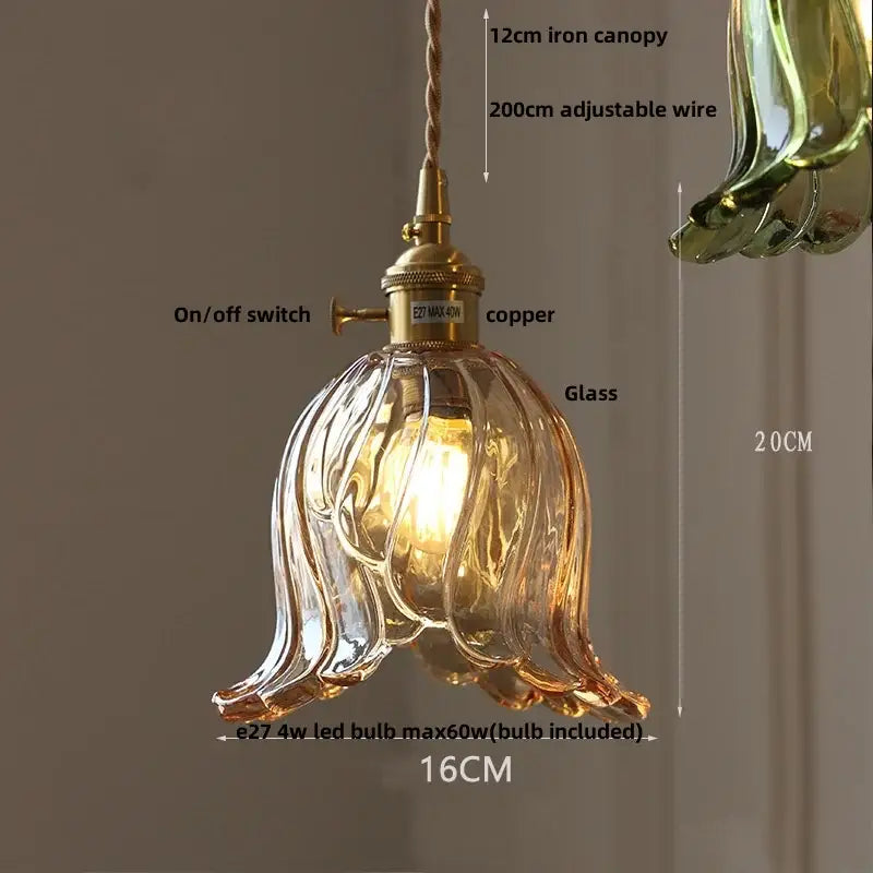 Amber Brass Pendant Lamp