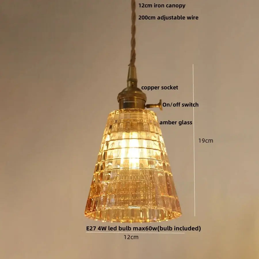 Amber Brass Pendant Lamp