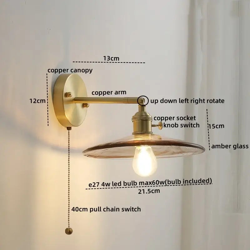 Copper Glass Wall Lamp