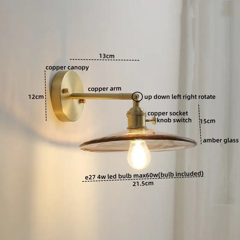 Copper Glass Wall Lamp