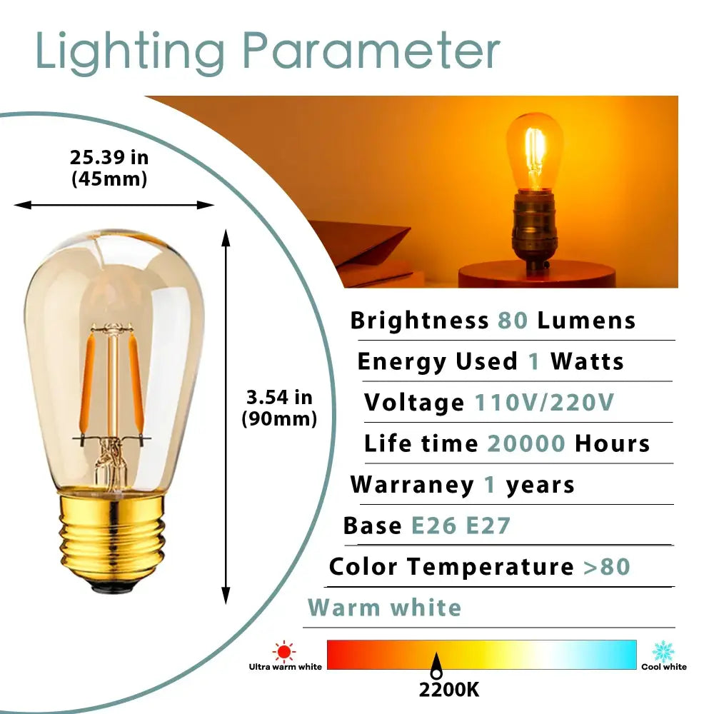 Amber Glass Edison Bulbs