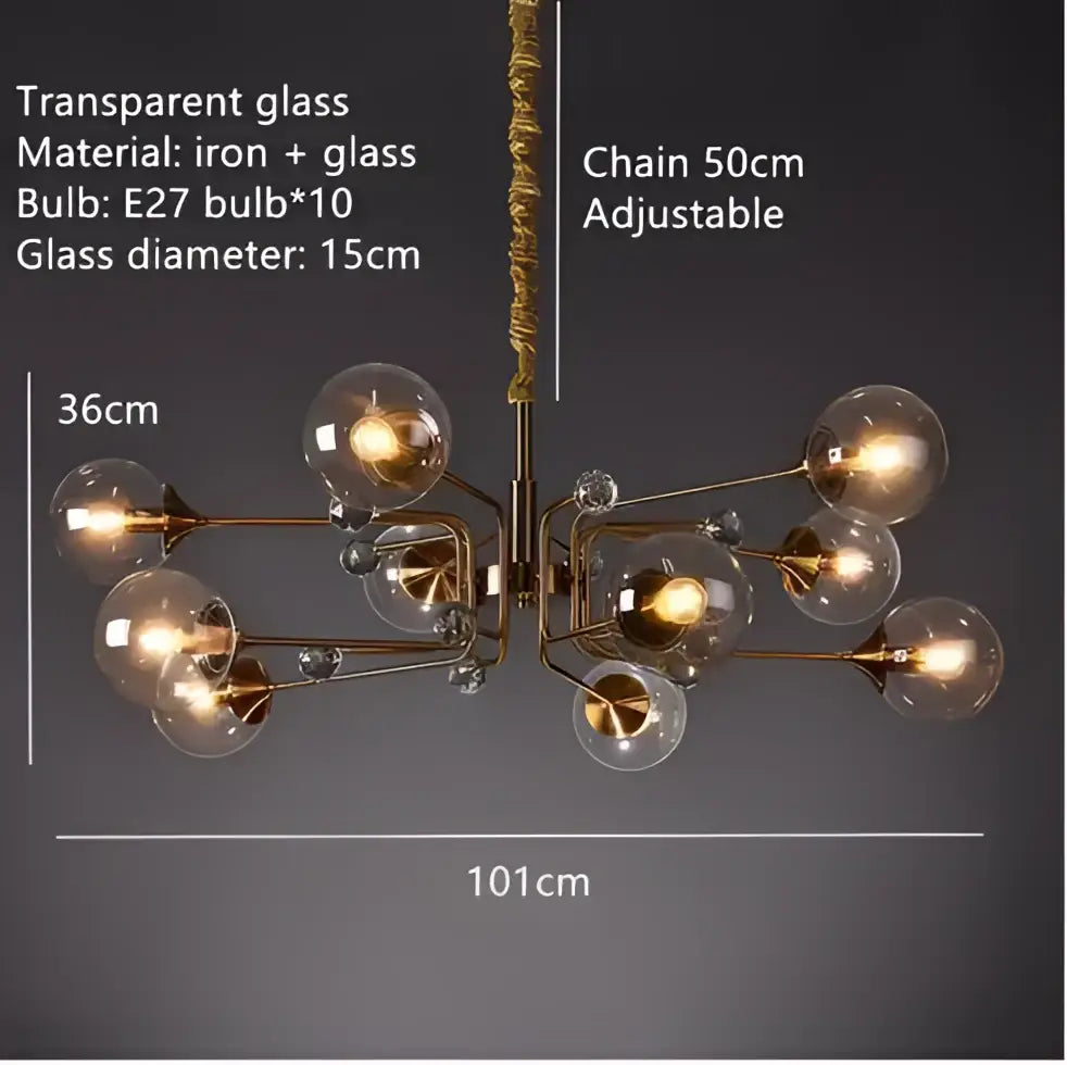 Amber Glass Bubble Chandelier