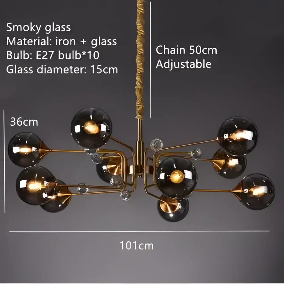 Amber Glass Bubble Chandelier