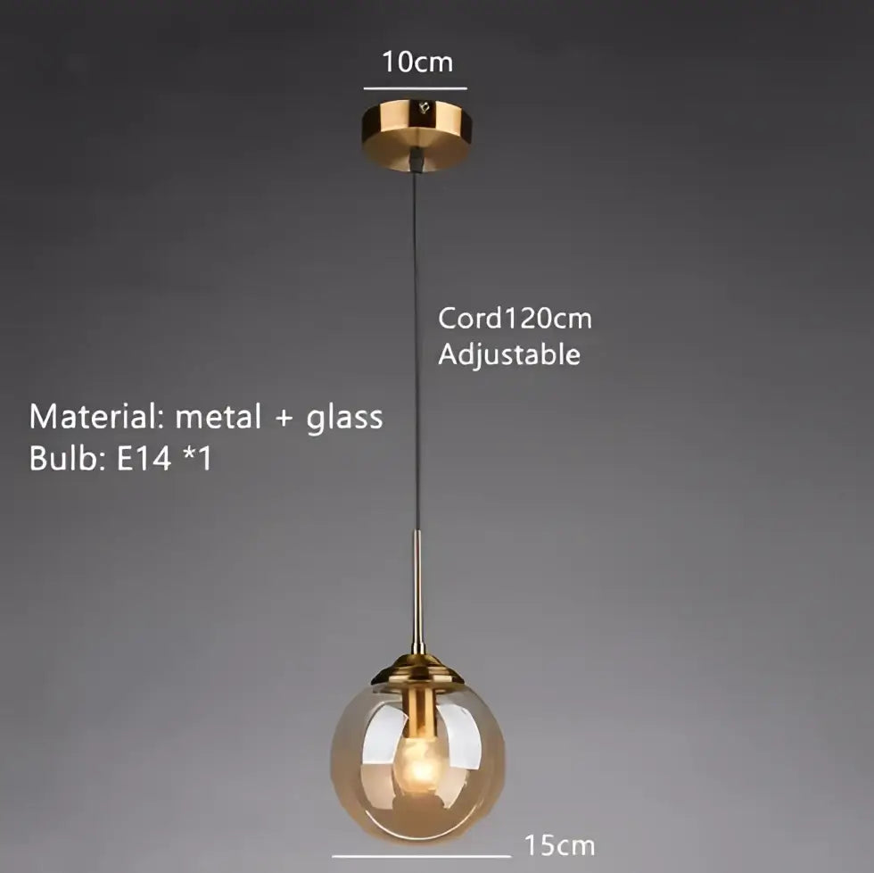 Amber Glass Bubble Chandelier