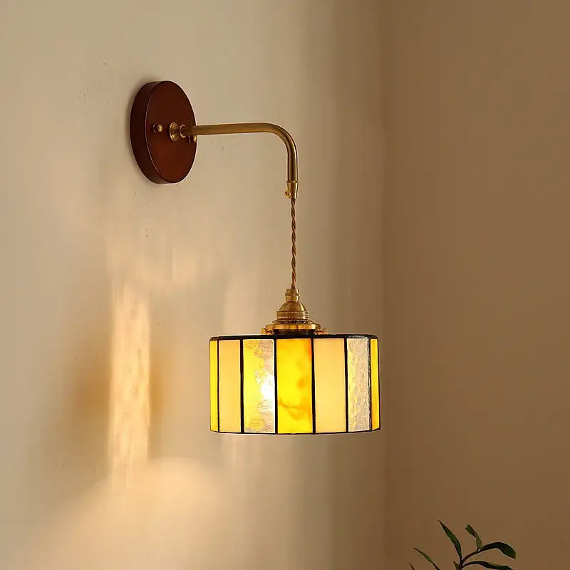 Amber Stained Glass Wall Lamp