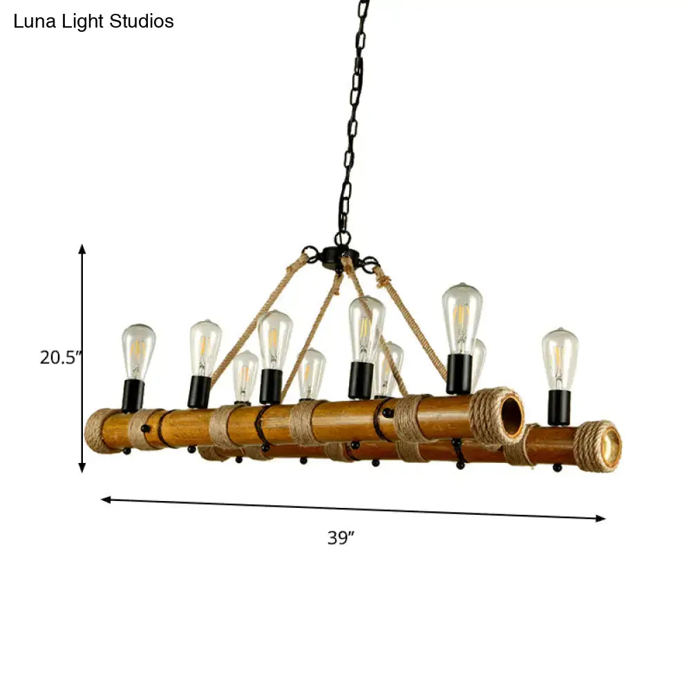 Bamboo Industrial Chandelier