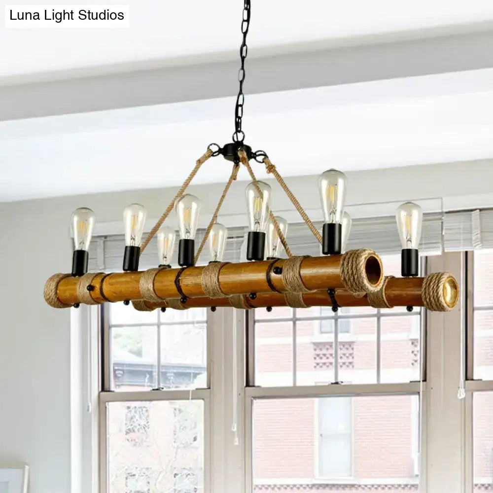 Bamboo Industrial Chandelier