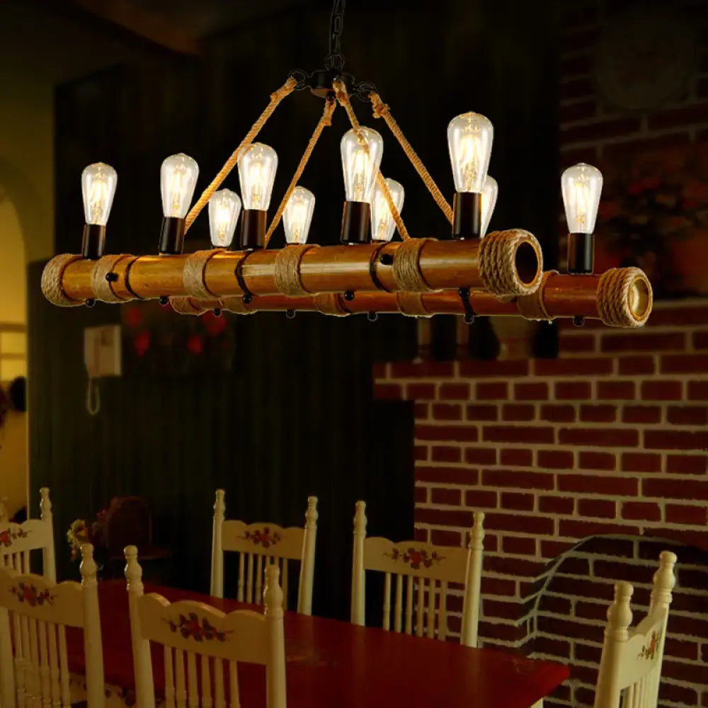 Bamboo Industrial Chandelier