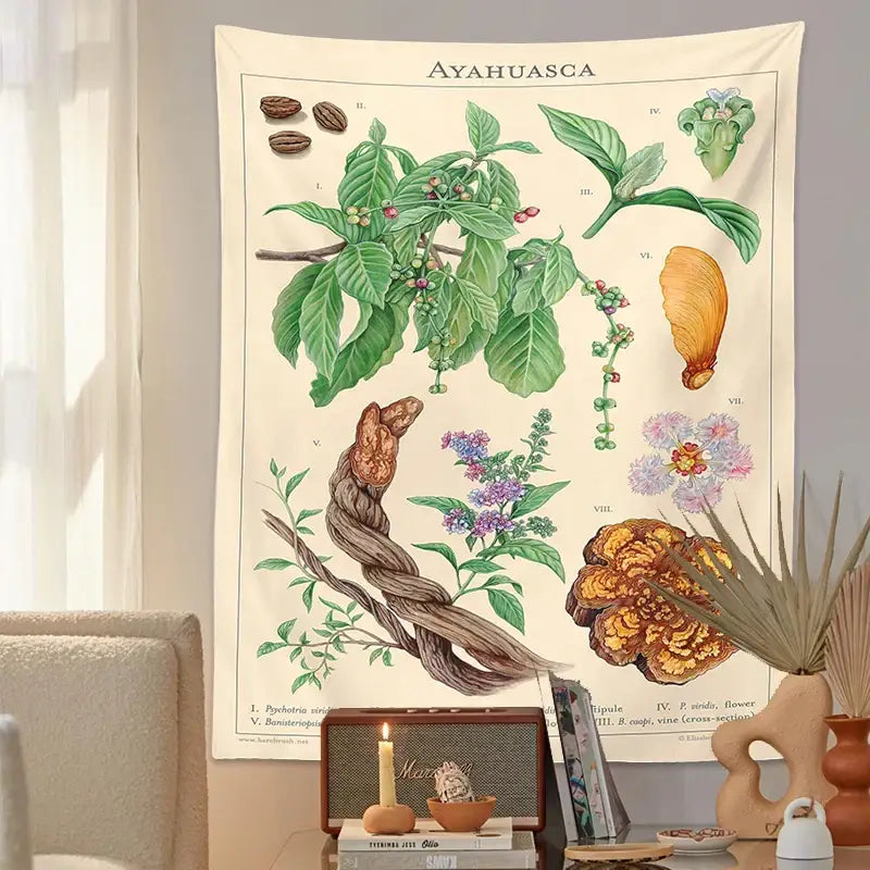 Beige Botanical Wall Tapestry