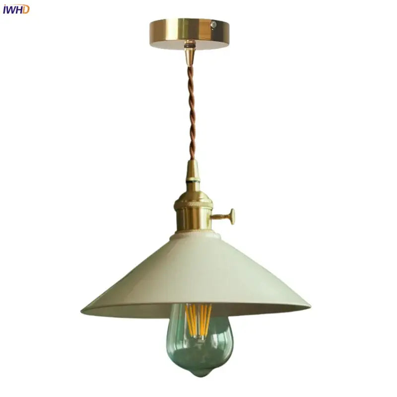 Beige Ceramic Pendant Lamp 3-Head Copper