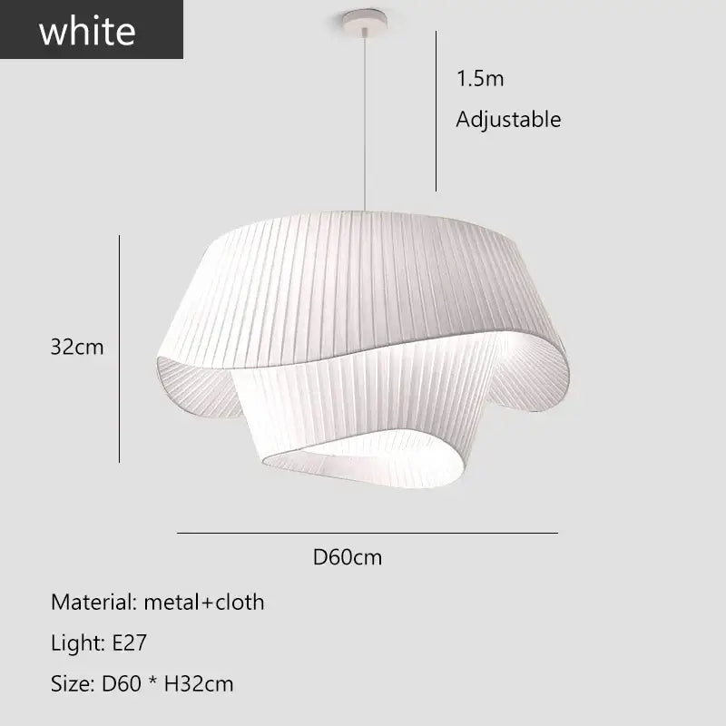 Beige Pleated Fabric Chandelier