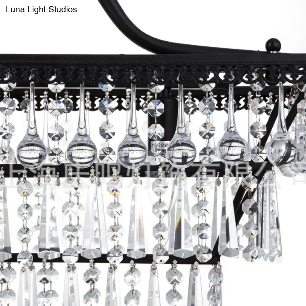 Black Crystal Shade Chandelier