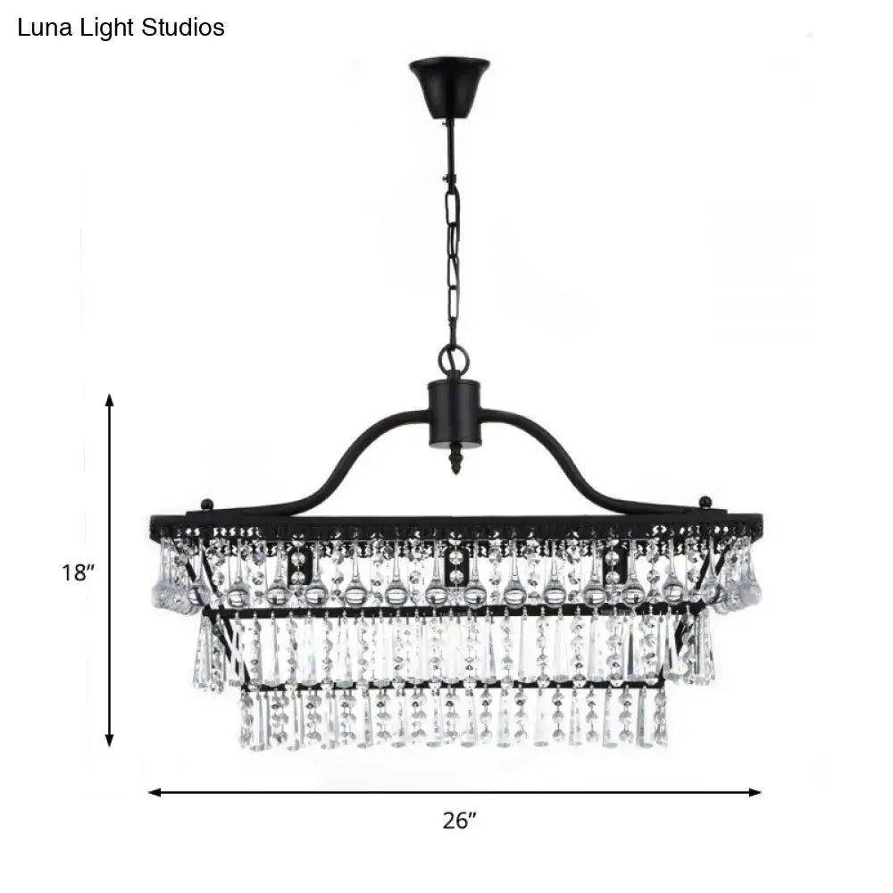 Black Crystal Shade Chandelier