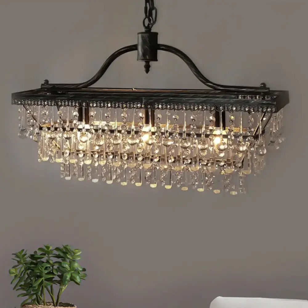Black Crystal Shade Chandelier