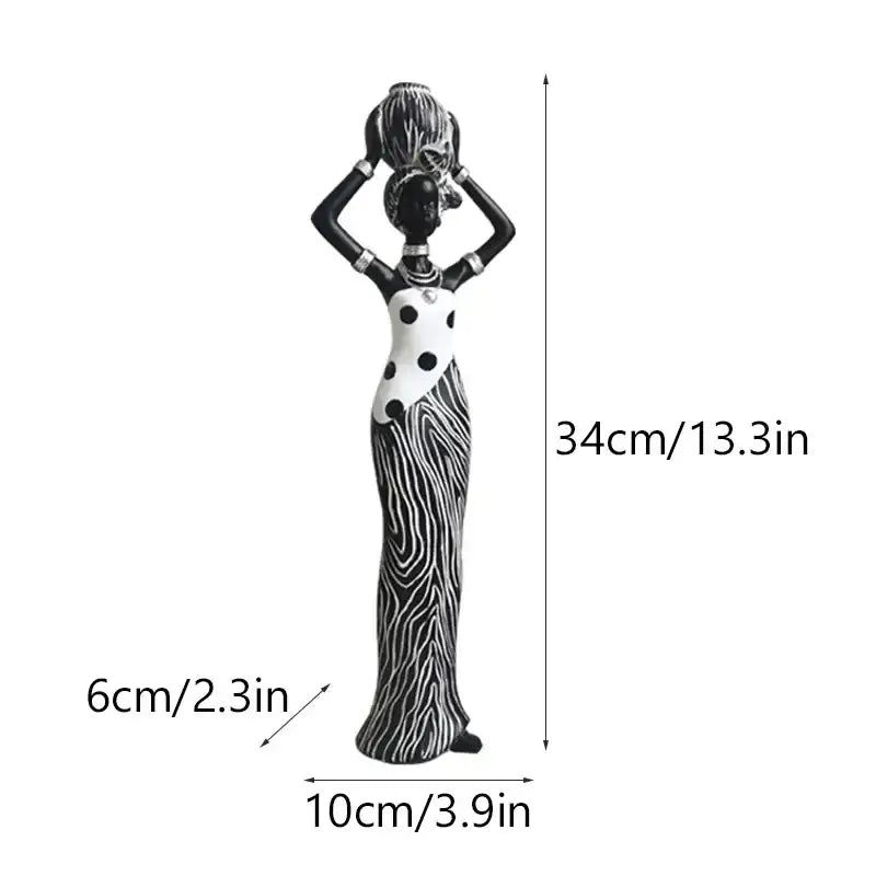 Black Resin African Sculpture
