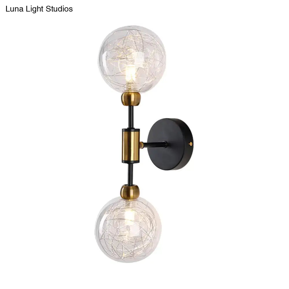 Black Gold Glass Wall Sconce