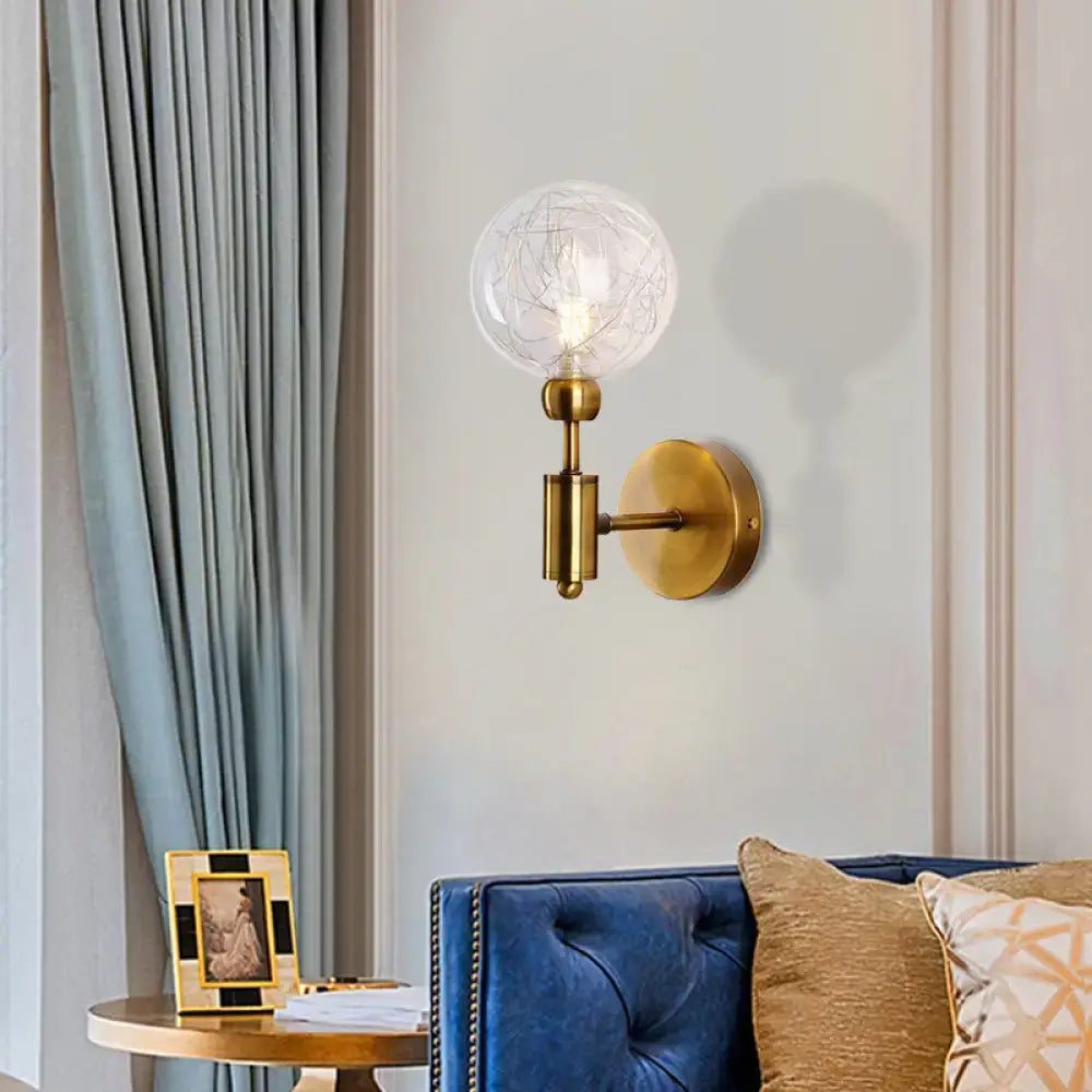 Black Gold Glass Wall Sconce