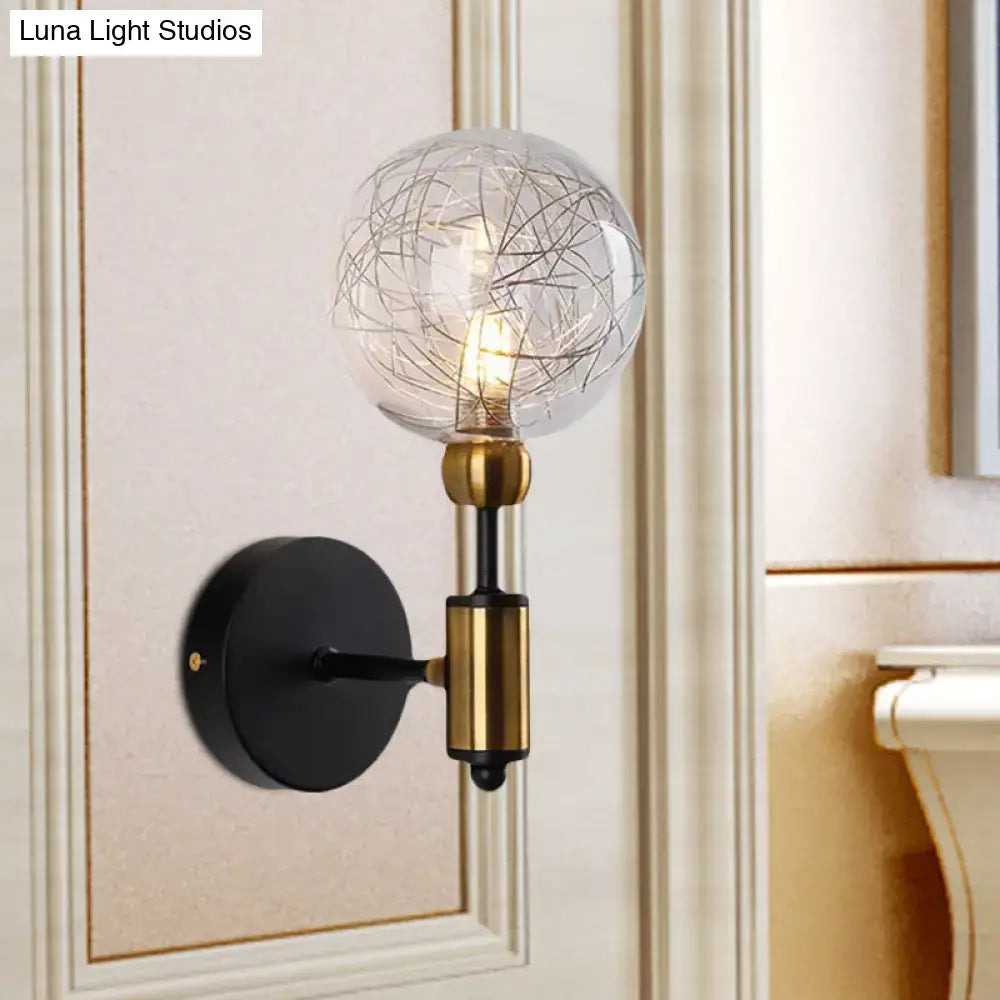 Black Gold Glass Wall Sconce