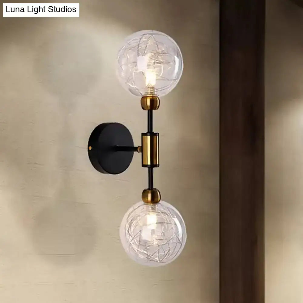 Black Gold Glass Wall Sconce
