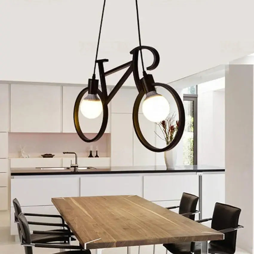 White Iron Bicycle Chandelier