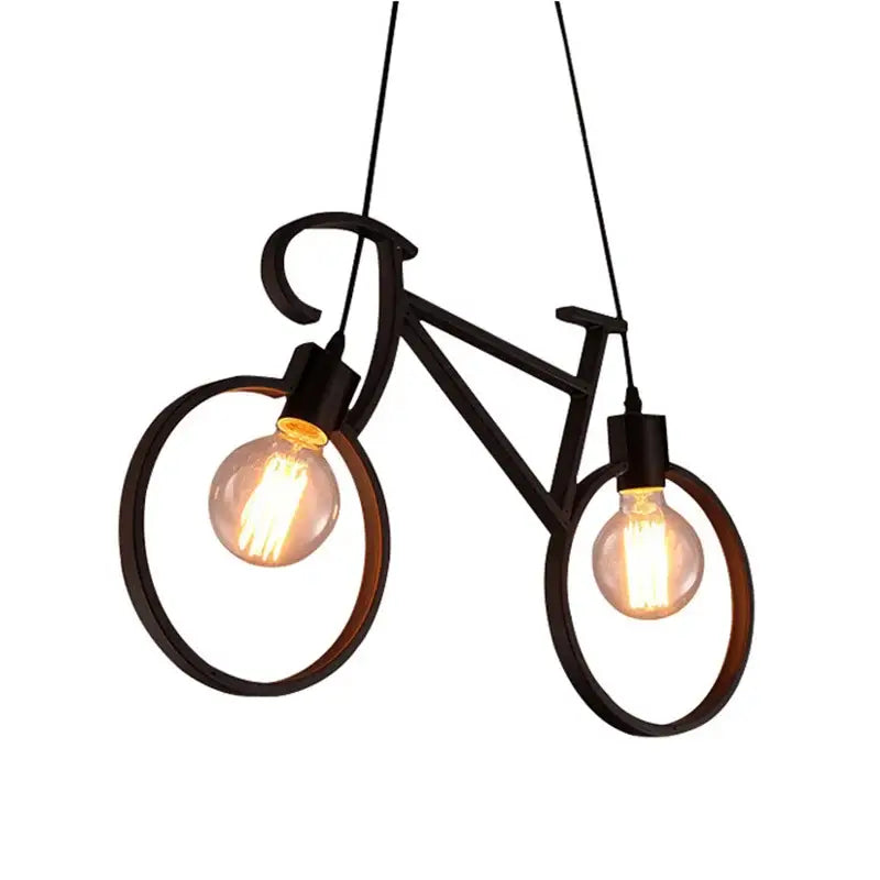 White Iron Bicycle Chandelier
