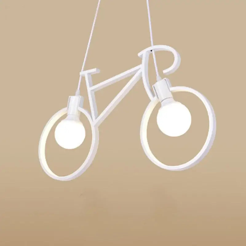 White Iron Bicycle Chandelier