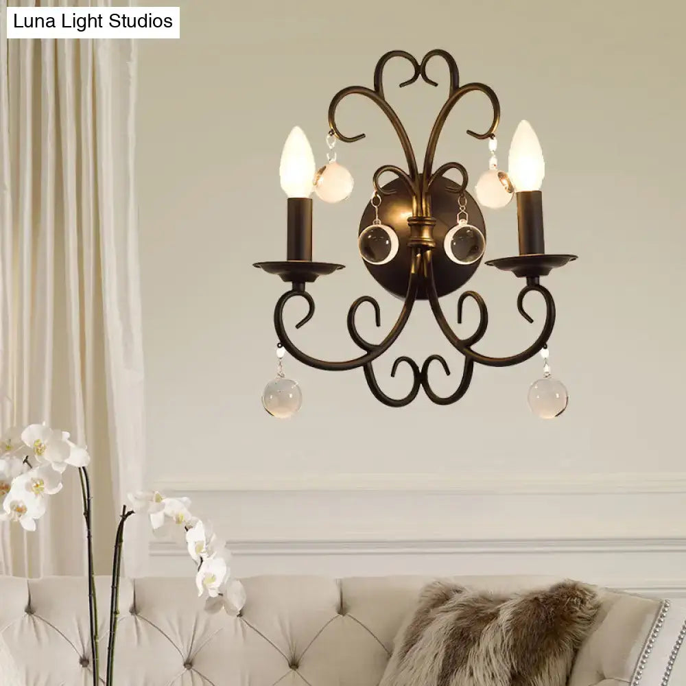 Iron Crystal Ball Wall Light