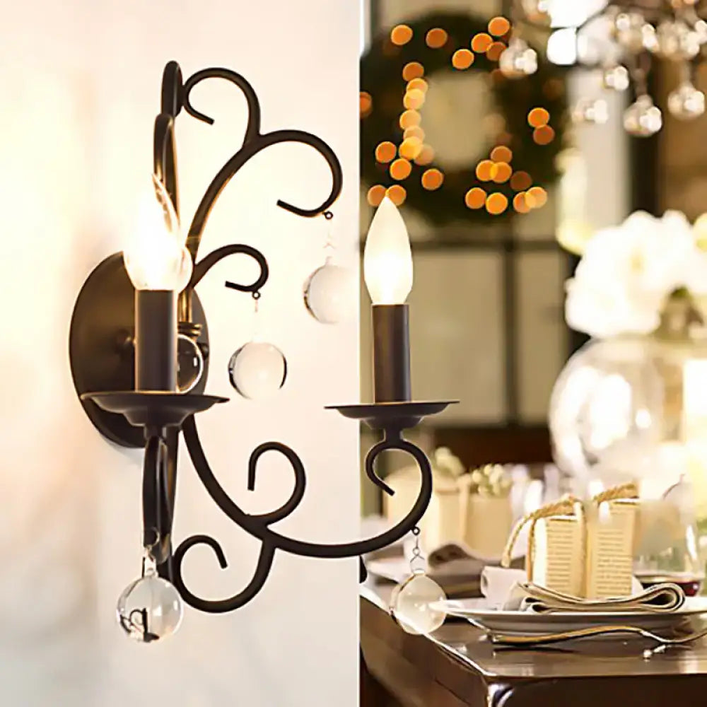 Iron Crystal Ball Wall Light
