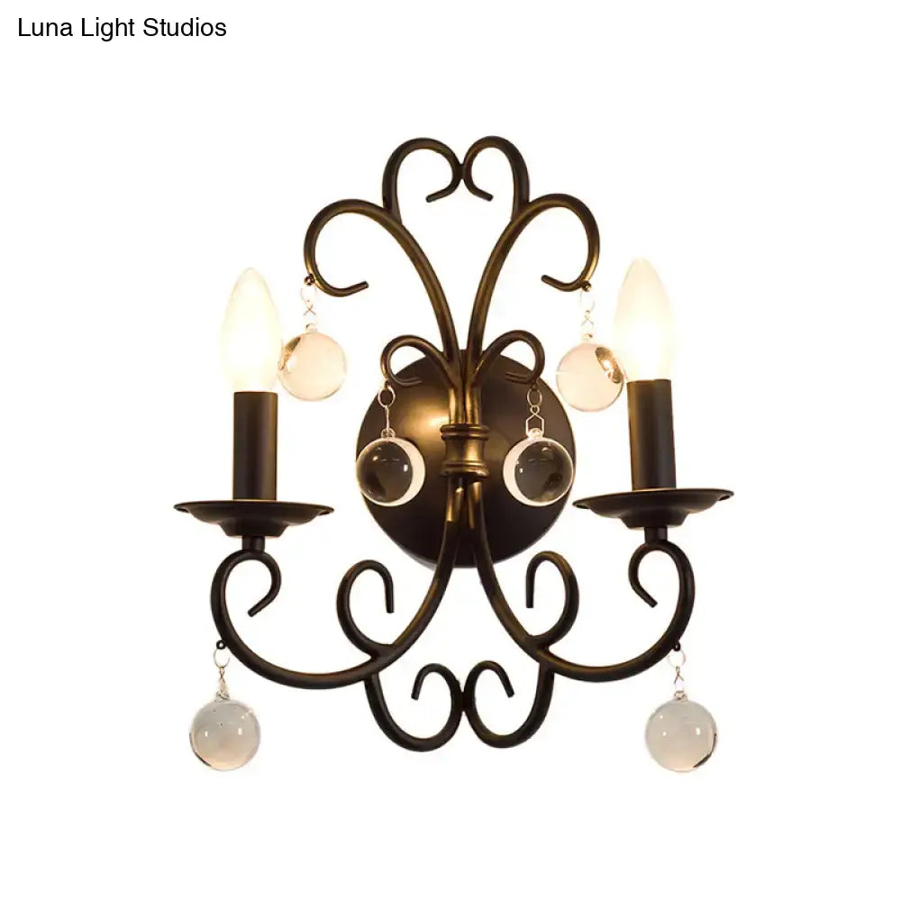 Iron Crystal Ball Wall Light