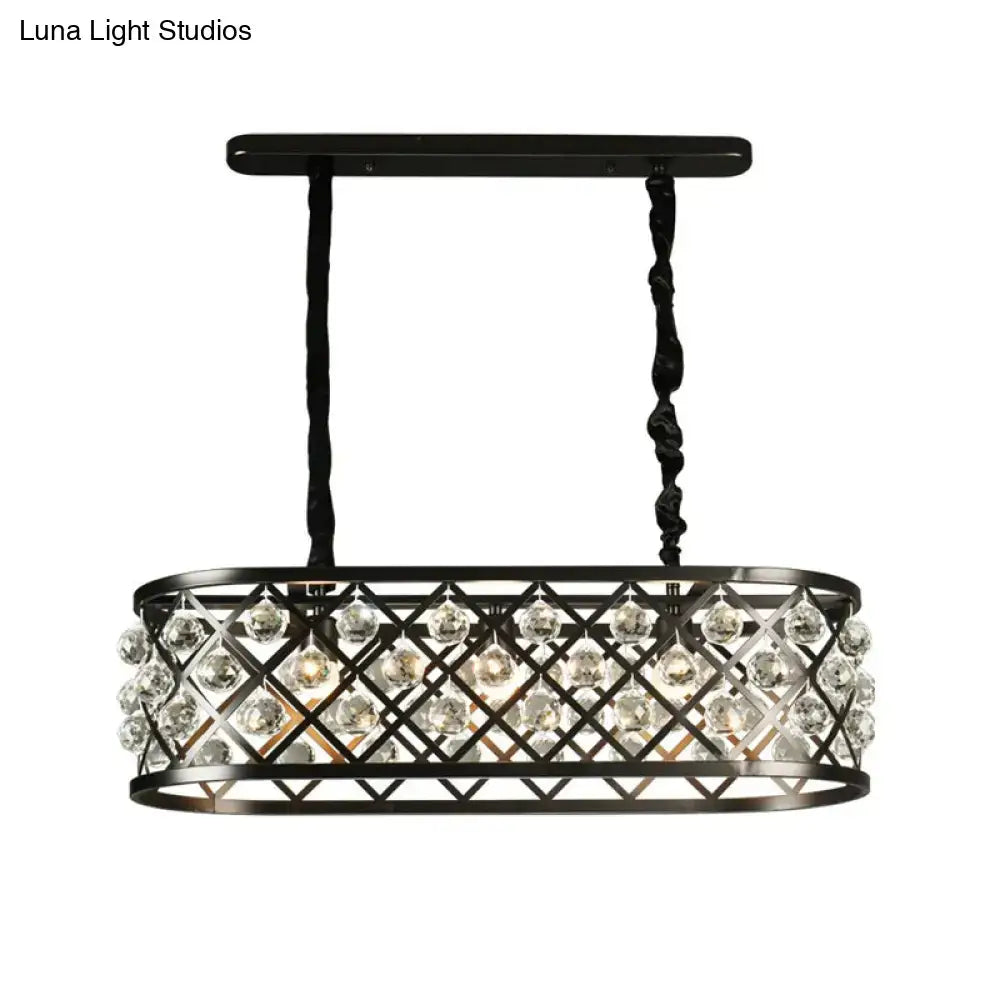 Black Oval Crystal Chandelier